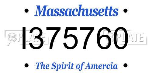 I375760 Massachusetts License Plate