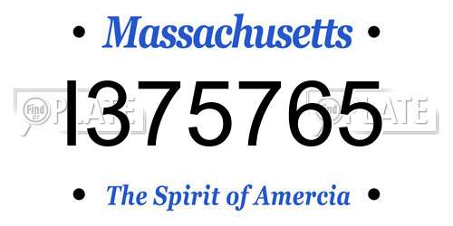 I375765 Massachusetts License Plate