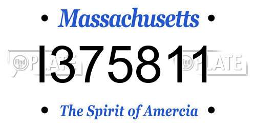 I375811 Massachusetts License Plate