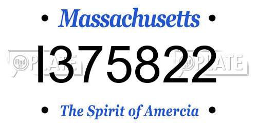I375822 Massachusetts License Plate