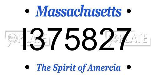I375827 Massachusetts License Plate