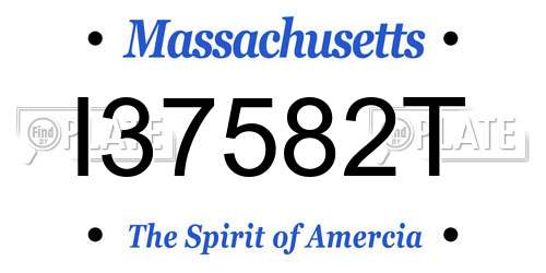 I37582T Massachusetts License Plate