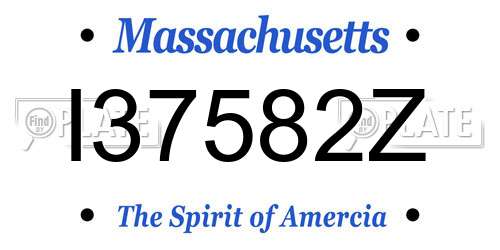 I37582Z Massachusetts License Plate