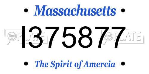 I375877 Massachusetts License Plate