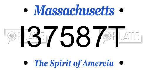 I37587T Massachusetts License Plate