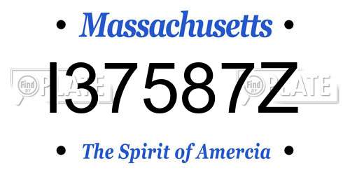 I37587Z Massachusetts License Plate