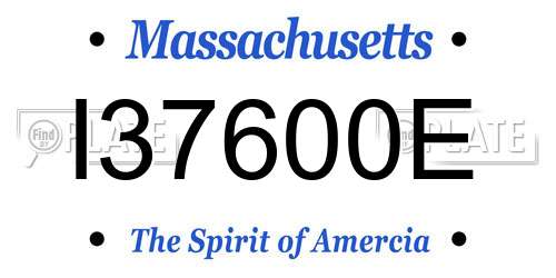 I37600E Massachusetts License Plate
