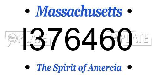 I376460 Massachusetts License Plate
