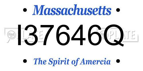 I37646Q Massachusetts License Plate