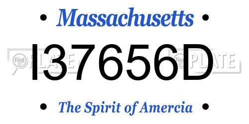 I37656D Massachusetts License Plate