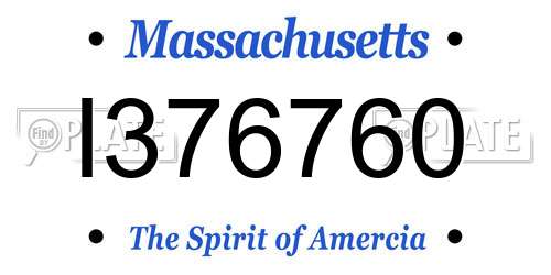 I376760 Massachusetts License Plate