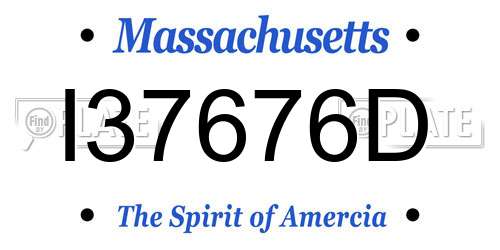 I37676D Massachusetts License Plate