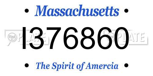 I376860 Massachusetts License Plate