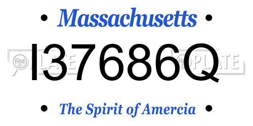 I37686Q Massachusetts License Plate