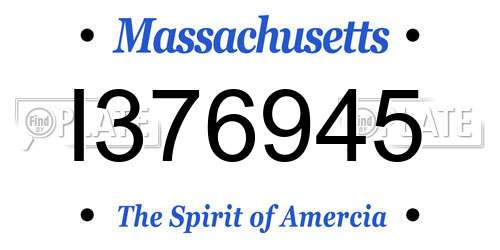 I376945 Massachusetts License Plate