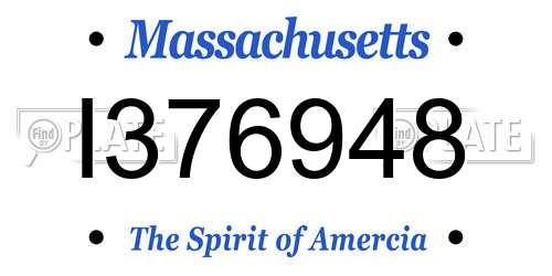 I376948 Massachusetts License Plate