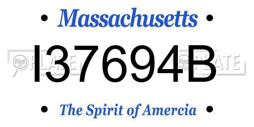 I37694B Massachusetts License Plate
