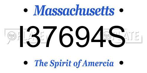 I37694S Massachusetts License Plate