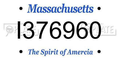 I376960 Massachusetts License Plate