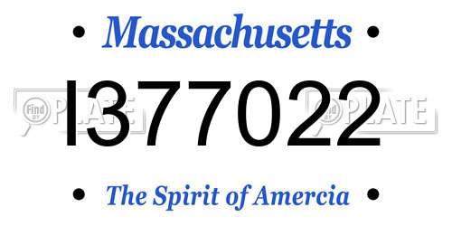 I377022 Massachusetts License Plate