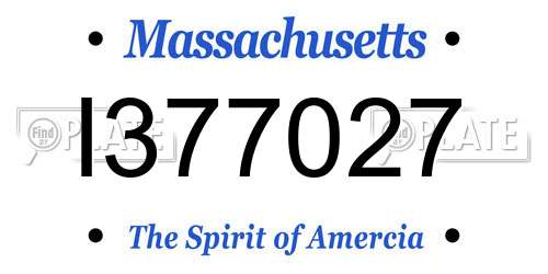I377027 Massachusetts License Plate
