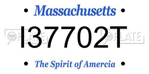 I37702T Massachusetts License Plate