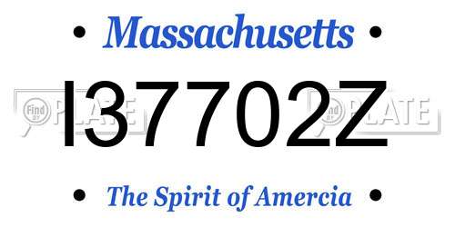 I37702Z Massachusetts License Plate