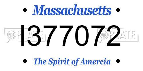 I377072 Massachusetts License Plate