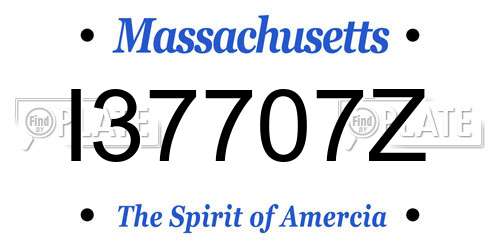 I37707Z Massachusetts License Plate