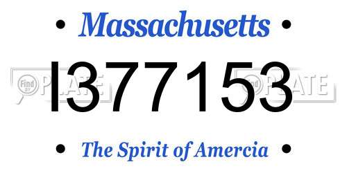 I377153 Massachusetts License Plate