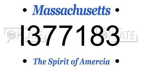 I377183 Massachusetts License Plate
