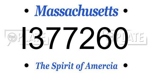 I377260 Massachusetts License Plate