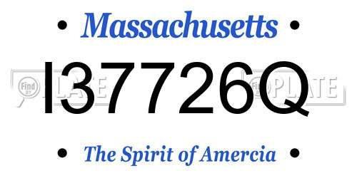 I37726Q Massachusetts License Plate