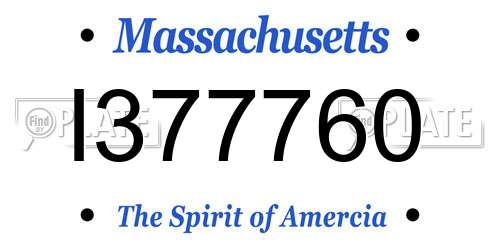 I377760 Massachusetts License Plate