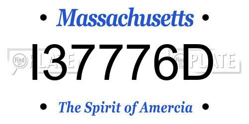 I37776D Massachusetts License Plate