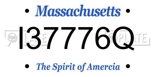 I37776Q Massachusetts License Plate