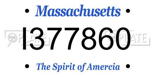 I377860 Massachusetts License Plate