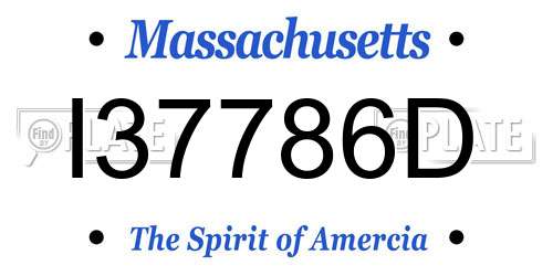 I37786D Massachusetts License Plate