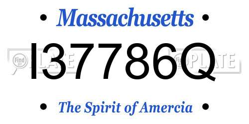 I37786Q Massachusetts License Plate