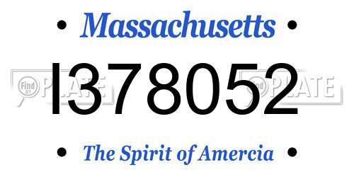 I378052 Massachusetts License Plate