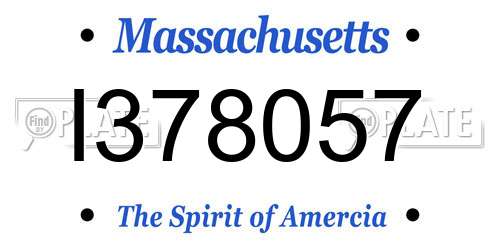 I378057 Massachusetts License Plate