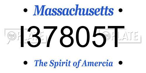 I37805T Massachusetts License Plate