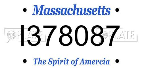 I378087 Massachusetts License Plate