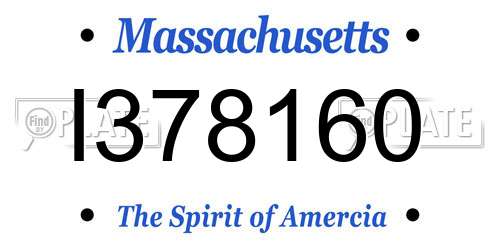 I378160 Massachusetts License Plate