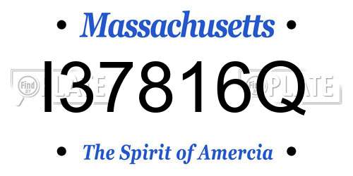 I37816Q Massachusetts License Plate