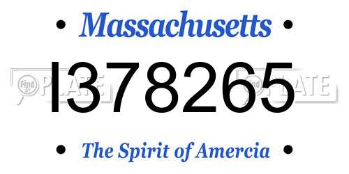 I378265 Massachusetts License Plate