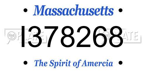 I378268 Massachusetts License Plate
