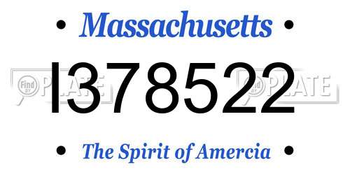 I378522 Massachusetts License Plate
