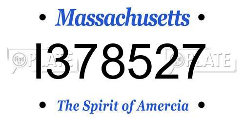 I378527 Massachusetts License Plate