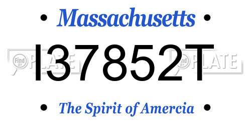 I37852T Massachusetts License Plate